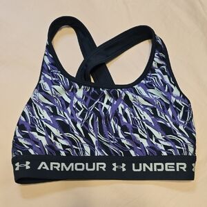 Under Armour Black and Purple Patterned Sports Bra